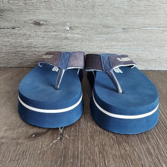 Vintage Guess Platform Flip Flops Sandals Blue White Size 5 - Picture 2 of 10